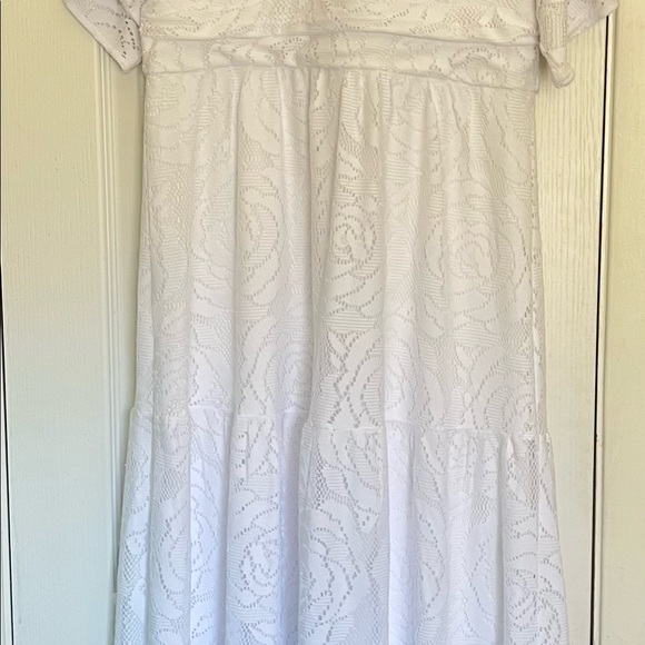 Lilly Pulitzer Parigi Maxi Dress Resort White Blossom Bungalow Lace Size Large - Picture 2 of 4